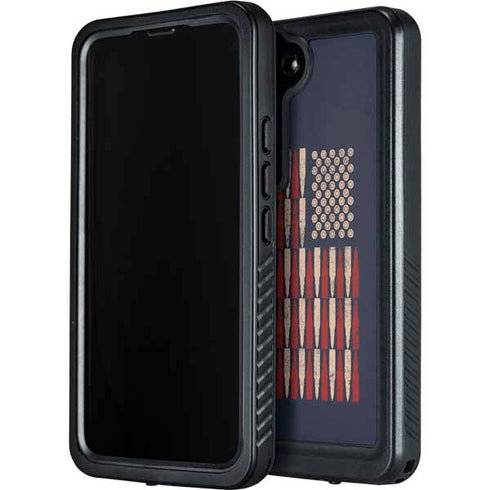 Blue Bullet American Flag Galaxy S24 Plus Waterproof Case